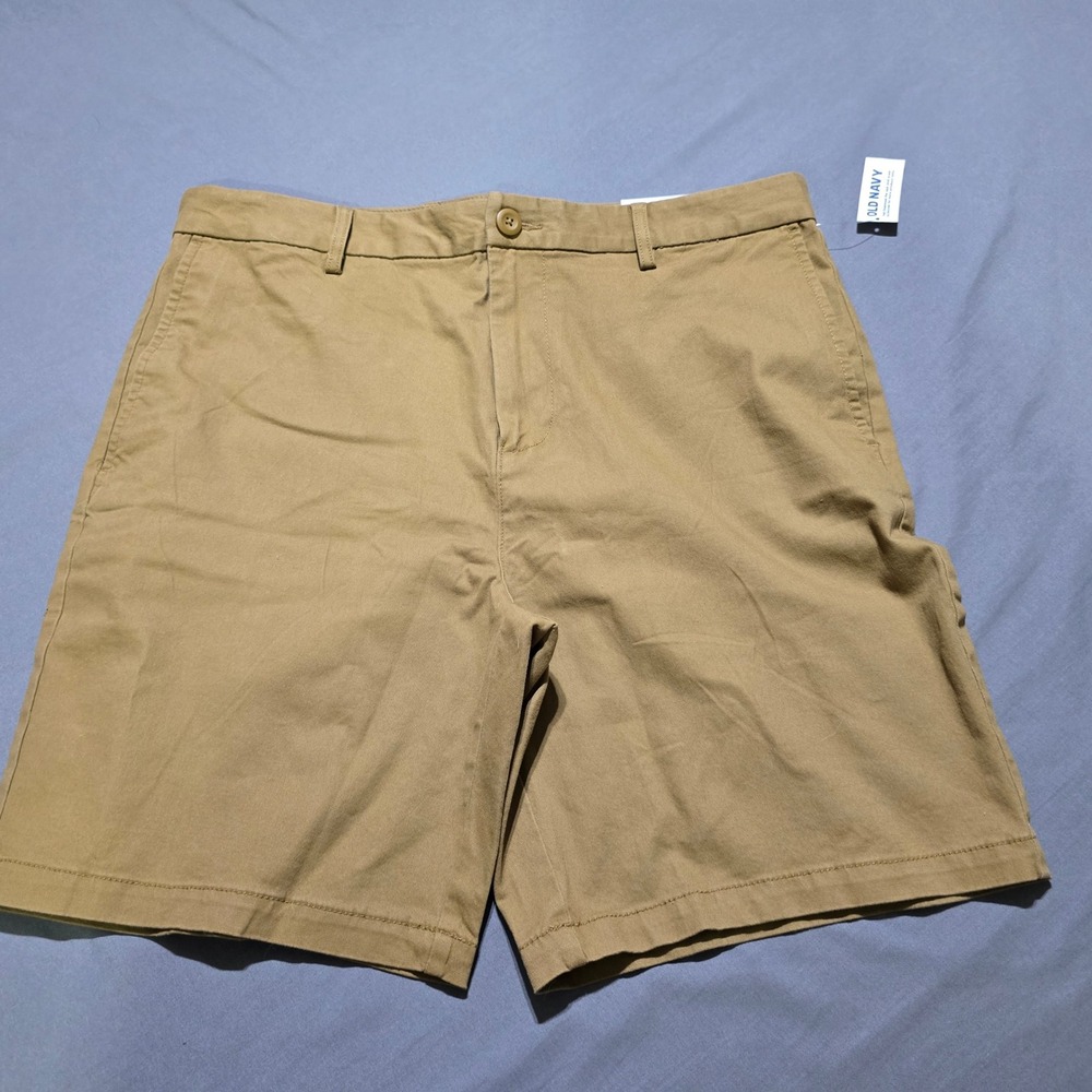 Old Navy Chino Shorts Mens 36 Brown Slim Ultimate Flex Stretch Khaki